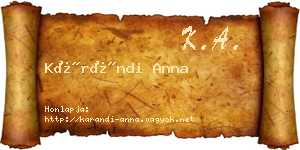 Kárándi Anna névjegykártya